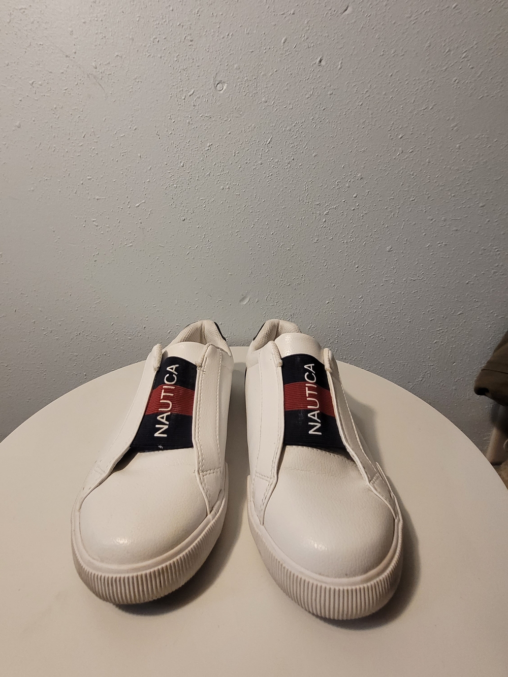 Nautica Women's White Slip-On Sneakers with Navy & Red Accent Size 8